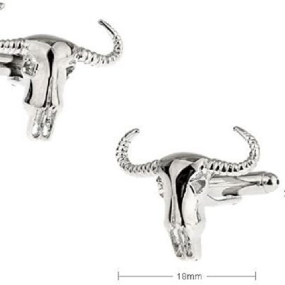 Men's steer head cuff link set in presentation box Brand New